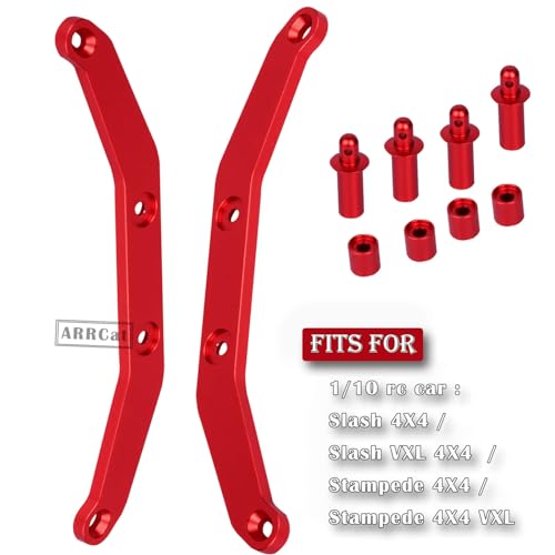 Body Post Extensions,Aluminum Front & Rear Body Mount Post Set for 1/10 Slash 4X4 /Stampede 4X4 VXL,RC Hops Up Upgrades Parts for Stampede 4X4 VXL/Slash 4X4 VXL,Replace 6815R,Navy Blue - color: Red (Front & Rear)