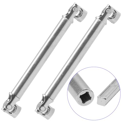 2Pcs Vgoohobby 2mm 3mm 4mm Metal RC Drive Shaft CVD Driveshaft Compatible with WLtoys Axial MN Model WPL Tamiya 1/24 1/18 1/16 1/14 1/12 RC Military Crawler Car Tractor Truck (75-105mm 3-3) - color: 75-105mm 3-3