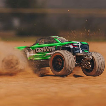 ARRMA 1/18 Granite GROM MEGA 380 Brushed 4X4 Monster Truck RTR, Green | RC Truck, Includes Battery & Charger, ARA2102T3 - color: Green