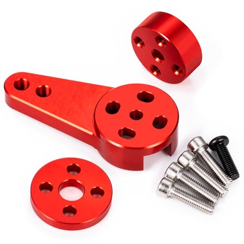 Adjustable Servo Horn 15T Aluminum Servo Arm Upgrade for 1/5 RC Buggy Truck Short Course Car (Red) - color: Red