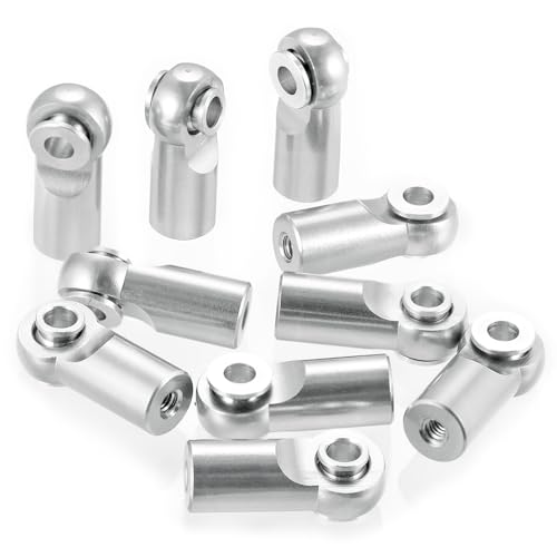 MOHERO 10Pcs M2 Tie Rod End Ball Joint Link Ball Head Holder for RC Car Truck Upgrade Part (Silver) - color: Silver