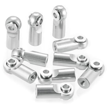 MOHERO 10Pcs M2 Tie Rod End Ball Joint Link Ball Head Holder for RC Car Truck Upgrade Part (Silver) - color: Silver