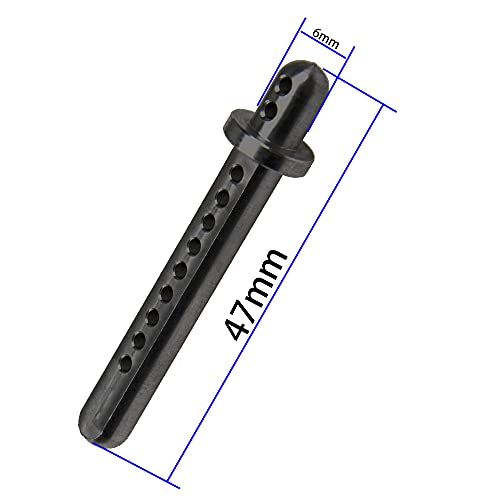 Aluminum Alloy RC Body Post Mounts Compatible with Axial SCX10 1/10 4WD RC Crawler Cars (Black) - color: Black