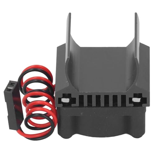 VGEBY RC Cooling Fan,High-Efficiency Motor Heat Dissipation,1/18 Scale RC Car Cooling System,Heatsink Accessory for Hobbyists,Off-Road Racing Enthusiasts,Scale Model Builders - color: Black