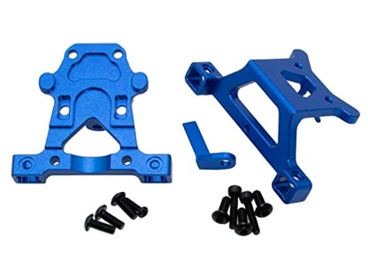 Parts Compatible with Traxxas 1/16 E-REVO Mini Slash Front Rear Body Post Mount Rc Car Hops Up Aluminum Alloy Upgrades 71076-3 70054-1 2Pcs(Blue)