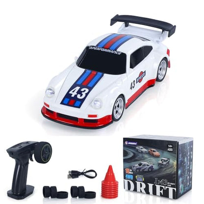 TOUCAN RC HOBBY US in Stock 1/43 Racing Vehicles Gyroscope 4WD Ready to Go Mini Car High Speed 2.4G Mini RC Drift Car Toy Radio Battery Lights Model - color: 4305gyro