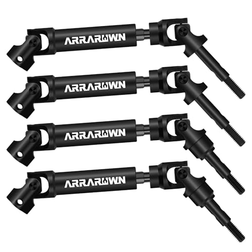 4Pcs Front & Rear CVD Drive Shafts Set Heavy Duty Axles Replace #6851#6852 | Update Parts Compatible with 1/10 Traxxas Slash/Rustler/Stampede/Hoss VXL 4X4 2WD Platinum Ultimate RC Truck Cars Axles - color: Black Front&rear