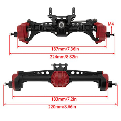 MEUS RACING SCX10 Axles Front & Rear Portal Axles for Axial SCX10 SCX10 II 1/10 RC Crawler Upgrade Pasrts, Nylon Axles with Steel Gears and Metal Bearings（Red） - color: Red