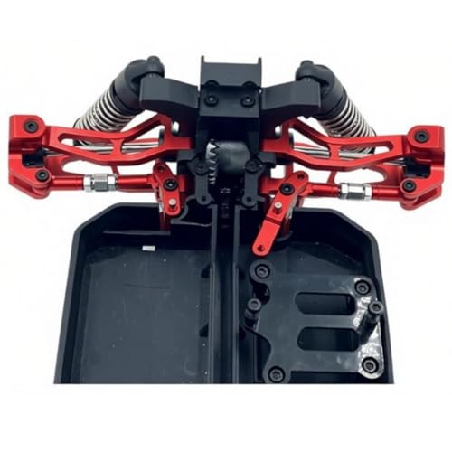 Simhoa Vehicle Steering Rod Rc Car Steering Rod Tie Rod Turnbuckle Aluminum Link Adjustable Upgrade for Cleaner Front End Control and Quick Response Suitable, Red - color: Red