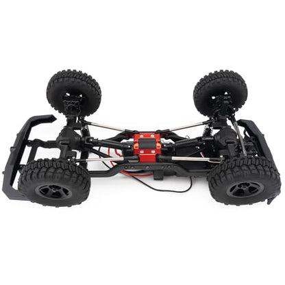 CNC Aluminum Center Frame Brace Transmission Skid Plate Gearbox for FMS FCX18 LC80 1/18 RC Crawler Car Upgrades (Red) - color: Red
