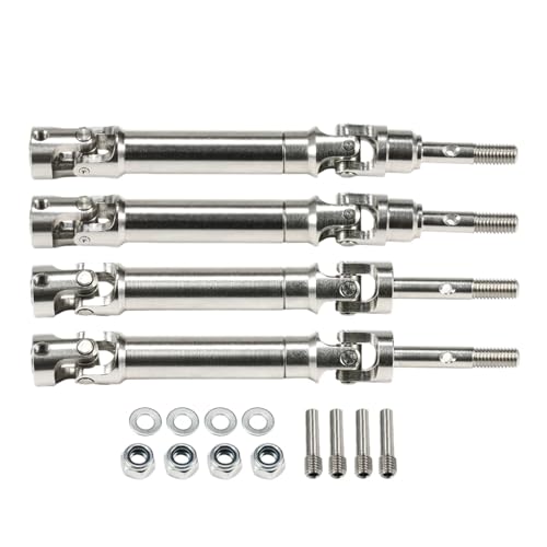 for Slash 4X4 XVL for Rustler for Stampede for Hoss HQ727 1/10 4Pcs Stainless Steel Drive Shaft for Universal Joint Driveshaft RC Truck Upgrade RC Car Repair Kit