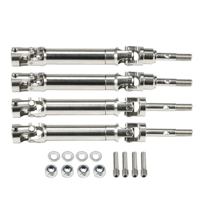 for Slash 4X4 XVL for Rustler for Stampede for Hoss HQ727 1/10 4Pcs Stainless Steel Drive Shaft for Universal Joint Driveshaft RC Truck Upgrade Rc Accessories