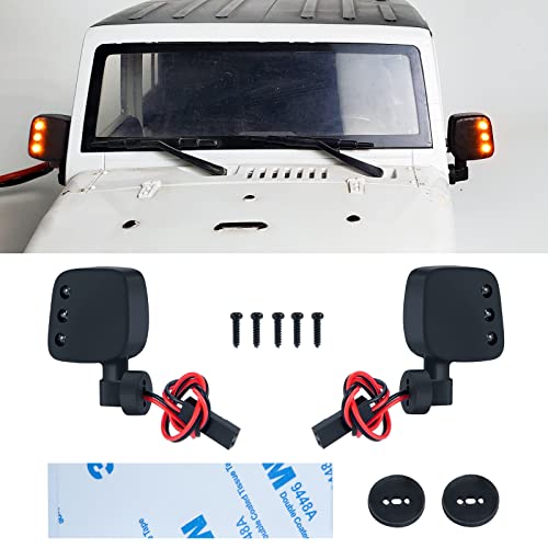 Maleonn RC Left and Right Side Mirrors Kit Rear View Mirrors Set for 1/10 RC Crawler Car SCX10 Upgrades Accessories