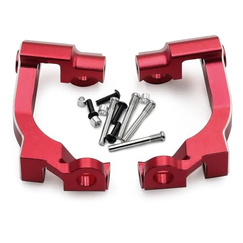 7075 Aluminum C-Hubs for Traxxas 1/16 Mini Maxx & Mini Slash 4X4 Replace 10732 High Strength Lightweight Steering Knuckle Red - color: Red