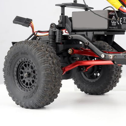 High Clearance Steering Links Set for Axial SCX24 C10 AXI00001 Wrangler JLU AXI00002, 8PCS (Red) - color: Red