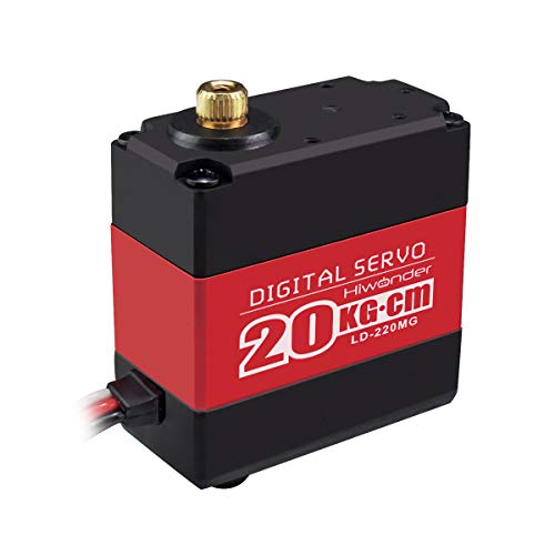 20KG RC Servo High Torque Servo Motors with 25T Servo Horn, Dual Ball Bearing, Aluminium Case, Metal Bracket, Waterproof Metal Gear Steering Digital Servo for RC Car Robot DIY, Control Angle 180°