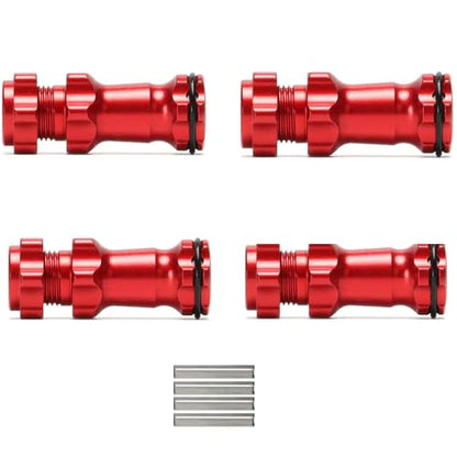 Aluminum 17mm Wheel Hub Hex 30MM Extension Adapter with Pins + O Ring for 1/8 HSP RC Hobby Car Buggy Monster Truck 2 Sets(Red) - color: Red