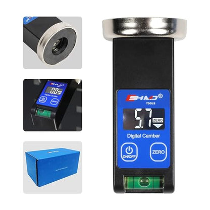 Digital Magnetic Camber Gauge Wheel Alignment Tool | -90°~+90° Precise Read, Digital Display, Bubble Level & Reset Key, Universal for Car SUV RV Truck Auto Maintenance