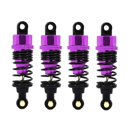 4Pack RC Car 102004 Adjustable Shock Absorber Damper Upgrade Parts Replacement Accessory 68mm For 1/10 RC On Road Drift Rally Car HSP 94102 94122 HPI Losi Axial Tamiya Redcat (Purple) - color: Purple