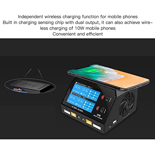 UP8 AC 400W DC 650W Dual Channel Lithium Battery Balance Charger Discharger Drone Lipo Battery Balance Charger Discharger US Plug 100‑240V