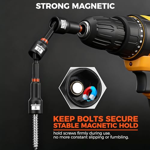 Upgraded 79-Piece Magnetic Impact Nut Driver Set, Metric & SAE with 3LB Magnetic Pickup Tool, Socket Adapters, Wing Nut Driver, Universal Sockets, Quick-Change Bit Holder & Extensions, Power Bits - style: Multi-Use Kit