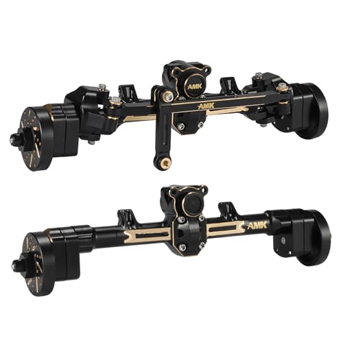 AMK 174g SCX24 Brass Portal Axle Complete with 7mm Hex Wheel Hubs Counterweights Front Rear Set for 1/24 RC Crawler Axial AX24 FCX24 SCX24 Upgrades