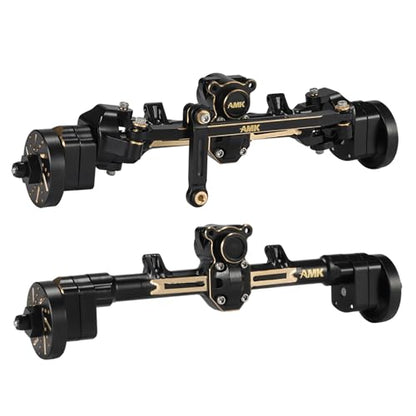 AMK 174g SCX24 Brass Portal Axle Complete with 7mm Hex Wheel Hubs Counterweights Front Rear Set for 1/24 RC Crawler Axial AX24 FCX24 SCX24 Upgrades