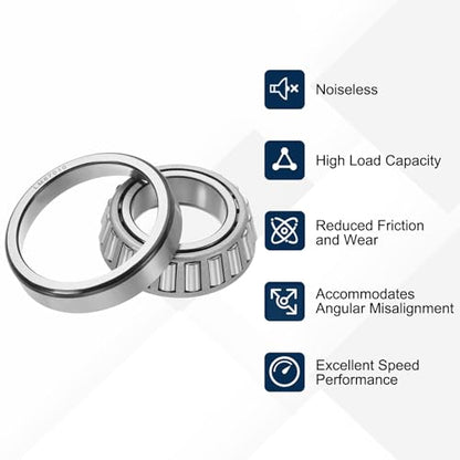 uxcell LM67048/10 Tapered Roller Bearing Cone and Cup Set, 1.24" Bore x 2.32" OD x 0.65" Thick, Chrome Steel Taper Bearing Set, ABEC-3 - size: LM67048/10