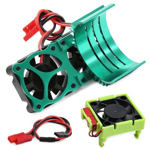 ESC/Motor Cooling Fan Heatsink Set RC Parts for TRAXXAS VXL-3S Slash/Rally/Bandit/Stampede 2WD 4WD RC Car (Green) - color: Green