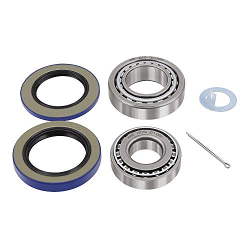 XiKe 6,000-7,000 lb Axles Bearings 25580/25520 & 14125A/14276, 1 Set | Includes 21333TB/10-10 Seal, 22333TB/10-36 Seal and Cotter Pin - size: 25580/20 ＆ 14125A/76 + Seal ID 2.125'' ＆ 2.250'', style: Pack 1 Set