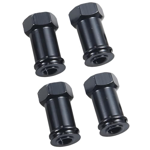 4Pcs/Set RC Hex Hub 12mm Aluminum Alloy Wheels Hex Hub 20mm Extension Black Hex Drive Adapter Longer Combiner Coupler for 1/10 RC Crawler Axial SCX10 90046 D90