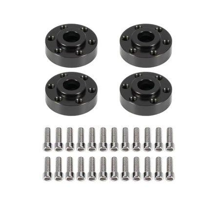 4pcs Brass Weights Wheel Hex Hub Widen Adapter for 1/10 RC Crawler 1.9 2.2 Wheels Rims SCX10 TRX4 Black (6mm) - size: 6mm