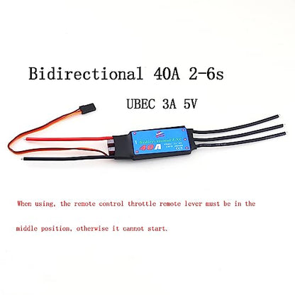 ZMR 40A Bidirectional Brushless 2-6S UBEC 3A 5V ESC for Remote Control Car Pneumatic Underwater Propeller