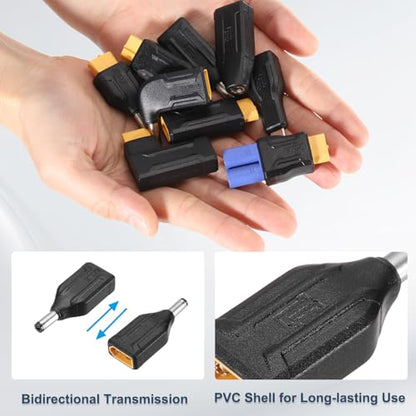 MECCANIXITY 2 Pack XT60 Adapter, XT60 Male to DC5521 Male 5.5 x 2.1mm Wireless Adapter, XT60 Connectors Wireless for Solar Panel, Laptop Power Supply - style: XT60 Male to DC5521 Male