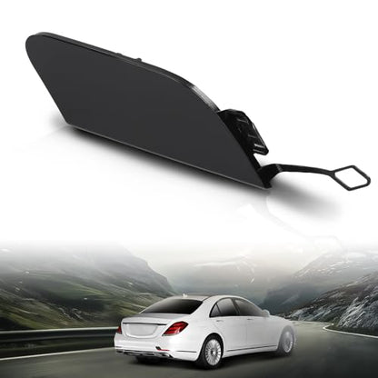 LQI Rear Bumper Tow Hook Cover Cap Primed Black | Fit Benz W222 S-Class S400 S450 S500 S550 S550e S560 S600 2014-2019, Not Fit Cars With AMG/Sport Package 2228850424 - size: Rear | Fit Benz W222 S-Class 2014-2019