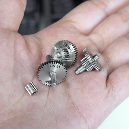 INJORA Stainless Steel 16.6:1 Transmission Gear Pinion Set for 1/18 TRX4M - size: 16.6:1