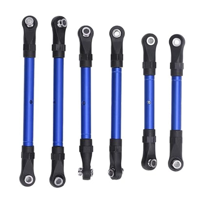 RC Tie Link Rods Set,6pcs RC Car Steering Tie Rod Aluminum Alloy Universal Spare Parts for Traxxas Slash Hoss Rustler,Improved Strength and Durability - color: Blue