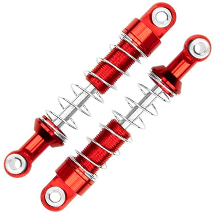 Metal Shock Absorber Damper Suspension with Extender Seat Mount Compatible with 1/12 MN D90 D91 D96 D99 D99S MN90 MN99S WPL C14 C24 C34 1/16 RC Crawler Car (Red) - color: Red