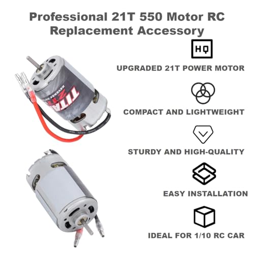 Professional 21T 550 Motor RC Replacement Accessory, fit Brushed ESC Electric Speed Controller Replacement Motor RC Replacement Accessory Fit for 1/10 RC Car