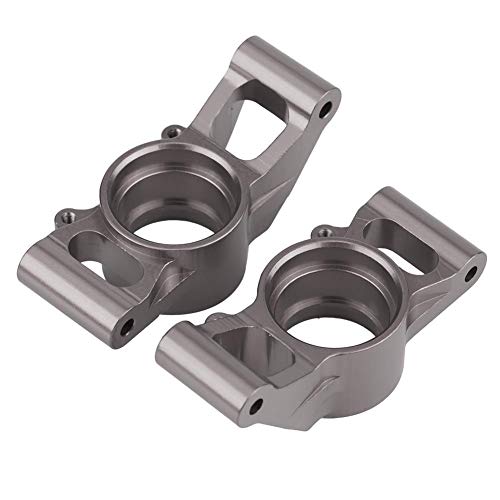 Dilwe 2Pcs RC Car Rear Hub Carriers, Aluminium Alloy RC Rear Axle Hub Carrier for 1/5 Scale RC Car Upgrade Part RC Accessories(Gray)