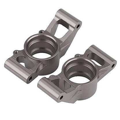 Dilwe 2Pcs RC Car Rear Hub Carriers, Aluminium Alloy RC Rear Axle Hub Carrier for 1/5 Scale RC Car Upgrade Part RC Accessories(Gray)