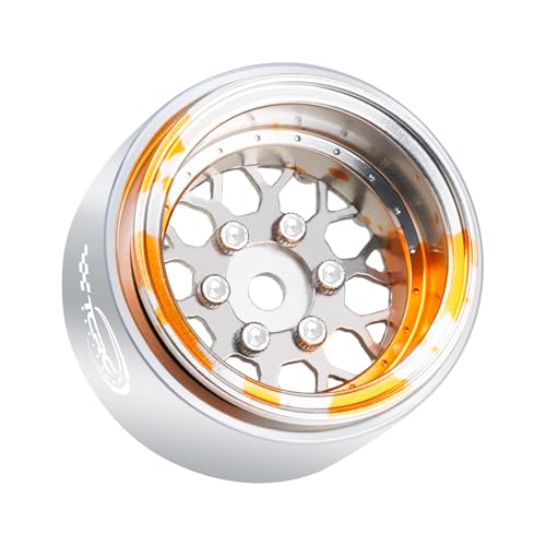 4PCS Grade 5 Titanium Wheel Face Splash Anodizing Aluminum 1.0 Inch Wheels Hubs for 1/24 Axial SCX24 TRX4M FCX24 Redcat Ascent-18 1/18 RC Crawler Car Upgrade Parts - color: Colorful Splash