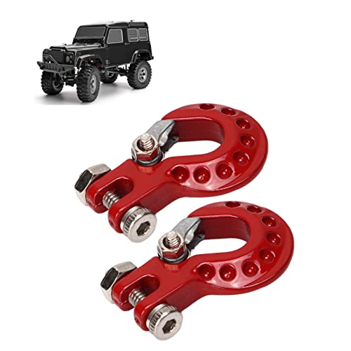 RC Winch Trailer Hook Set 2Pcs, Aluminum Alloy | Simulation Tow Hook | 1/10 Crawler Truck | SCX10 D90 Compatible| 18.5x11.5mm/0.7x0.5in(Red) - color: Red