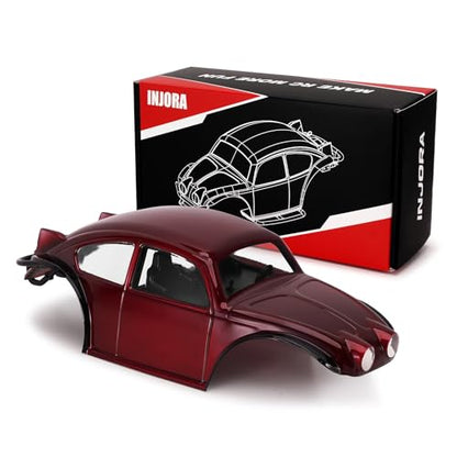 INJORA BUG18 Body with Interior for 1/18 TRX4M Universal LCG Chassis（Burgundy） - color: Burgundy