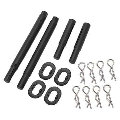 RC Body Mount Post Set, Plastic Car Holder with Steel Buckles, for ZD Racing 1/7 EX07, Adjustable Height, Reduces Vibration, Stable Ride, Easy Installation