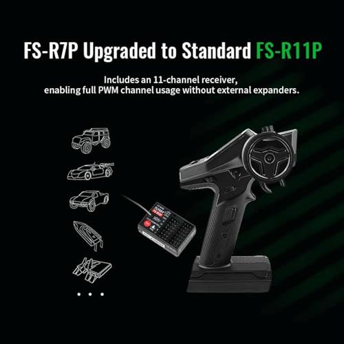 GoolRC Flysky FS-G7P+ 10CH RC Transmitter with FS-R11P 11CH Receiver, 2.4GHz 10 Channels LCD Display Remote Controller for RC Car Boat