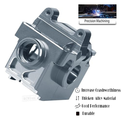 Transmission Case Gearbox Upgrades Part for 1/10 Slash/Stampede/Hoss/Rustler VXL 4X4,Aluminum Front Rear Transmission Case Gearbox Hops Ups,Titanium - color: Titanium - Upgrades