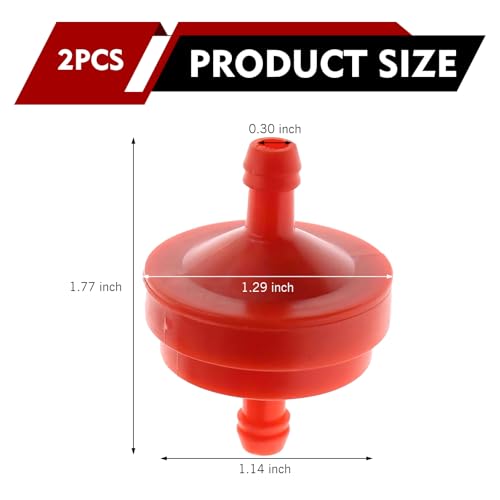 2PCS Lawn Mower Fuel Filter, 1/4" 150 Inline Micron Gas Fuel Filter, Replaces OEM #BS 298090S, Car Accessories Replacement, for Engines Without Fuel Pump