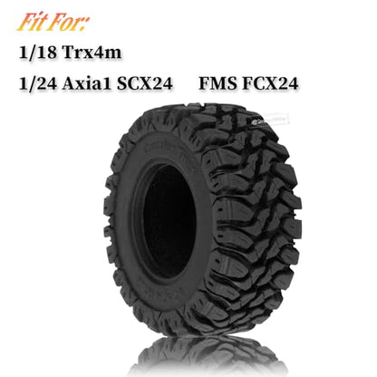 RC 1.2in Beadlock Tires 62 * 24mm for 1/18 Trx4m,1/24 SCX24 FCX24 RC Crawler Car,1.2in Tires Soft Sticky Rubber Tires,4PCS(Style B)
