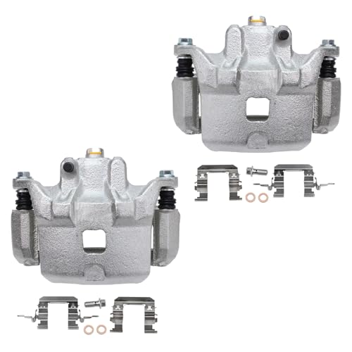 Detroit Axle - 2.5L Front Knuckles Brake Calipers for 2002-2006 | Nissan Altima 2003 2004 2005 Replacement Steering Knuckles and Wheel Bearing Hubs Assembly Disc Brake Calipers w/Brackets - size: 4BU50546/Kit
